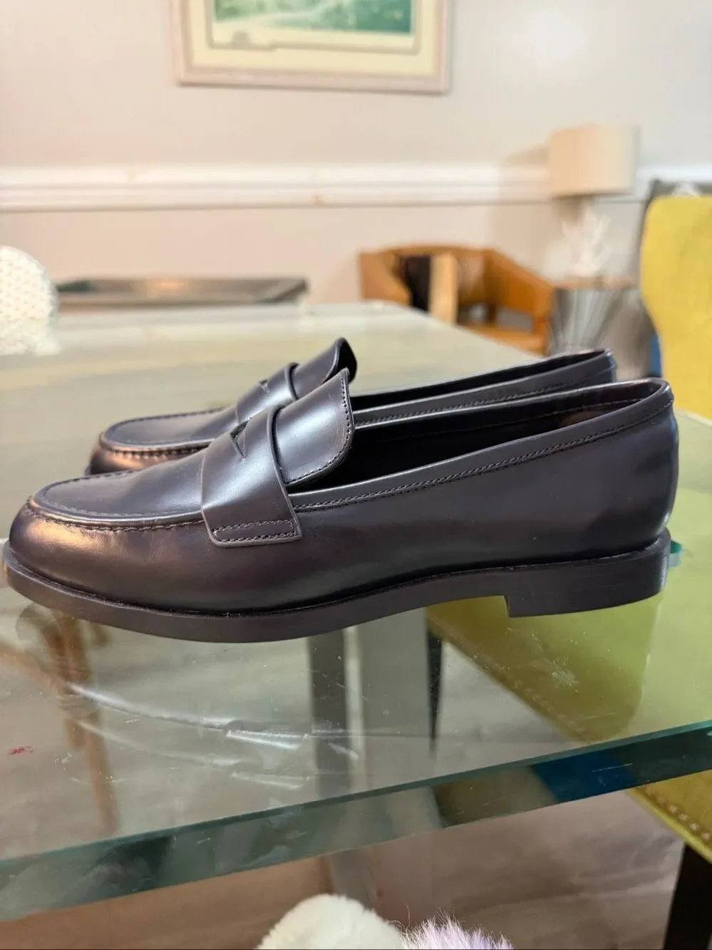 Aldo Navy Faux Leather Penny Loafers sz  6 NWOT